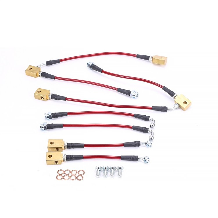 Braided Stainless Steel Hose Kit - 2008-2012 Infiniti G37 - 2009-2016 Nissan 370Z w/Iron Calipers - Front & Rear Set