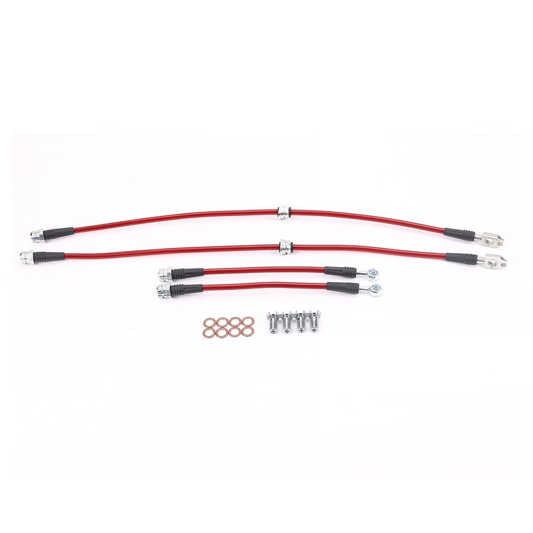 Braided Stainless Steel Hose Kit - 2010-2014 Volkswagen Golf/GTI - 2010-2016 Eos - Front & Rear Set