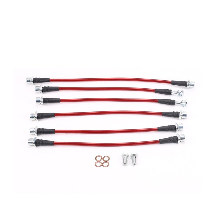 Braided Stainless Steel Hose Kit - 2012-2019 Toyota Tundra - Front & Rear Set