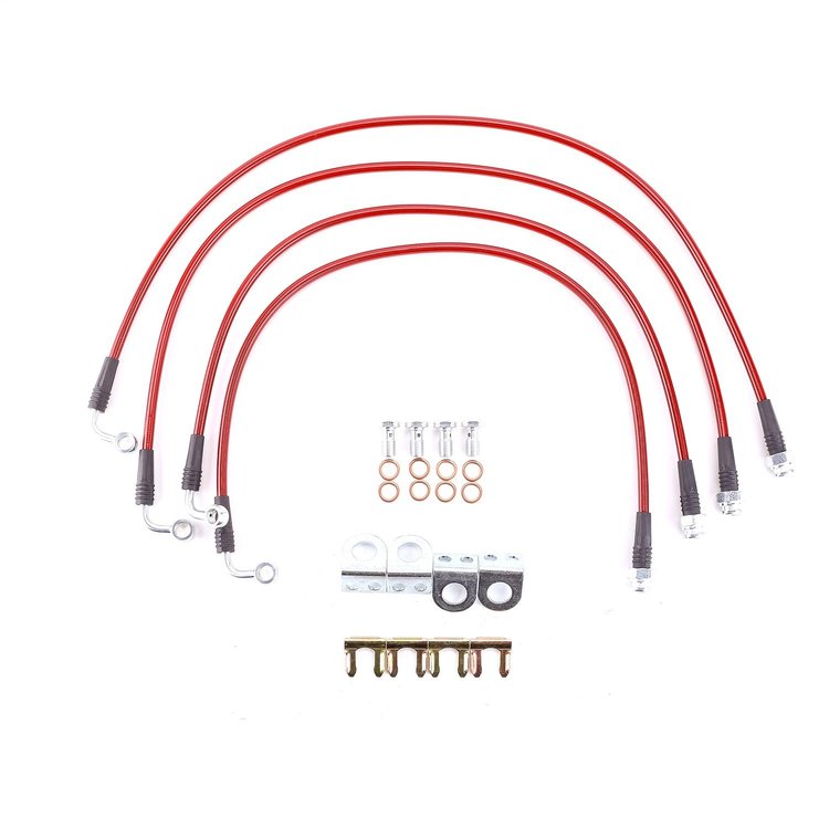 Braided Stainless Steel Hose Kit - 2007-2017 Jeep Wrangler JK w/4 in. Lift - Front & Rear Set