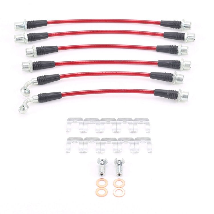 BH00172 Braided Stainless Steel Front Hose Kit for 2003-2009 Toyota 4Runner, 2005-2009 Lexus GX470