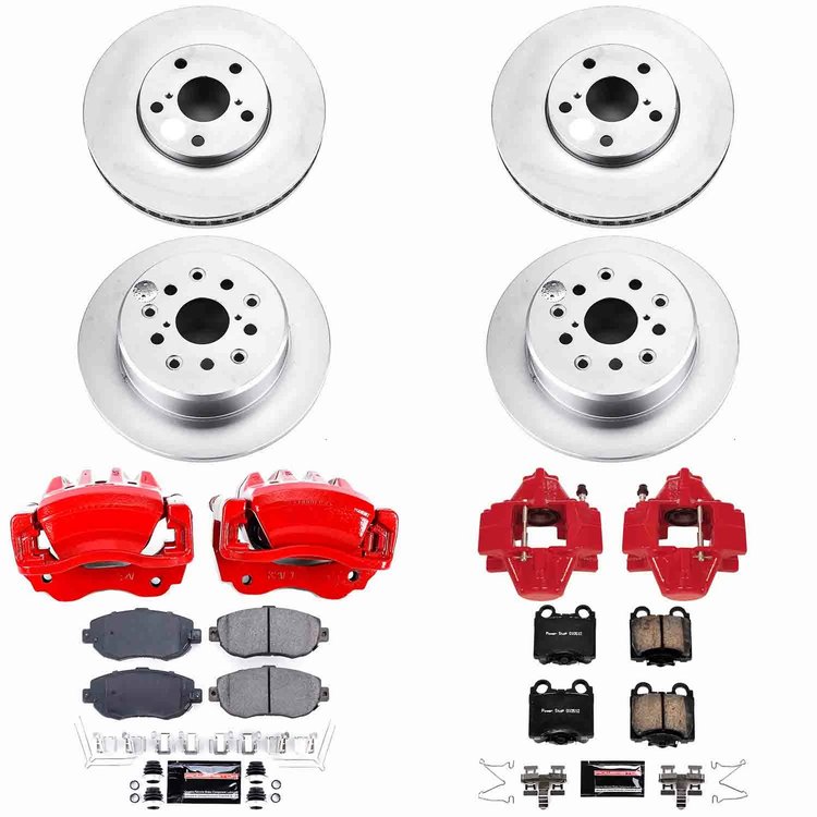Z23 Daily Driver Premium Carbon-Fiber Ceramic Pad, Fully Coated Rotor, and Powder Coated Caliper Kit for 2001-2005 Lexus GS430