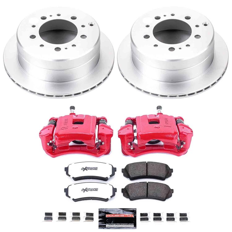 Z36 Truck and Tow Premium Carbon-Fiber Ceramic Pad, Fully Coated Rotor, and Powder Coated Caliper Kit for 1998-2007 Lexus LX470