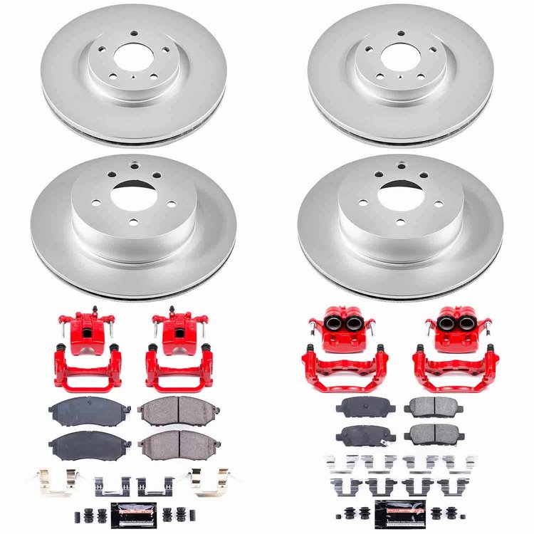 Z23 Daily Driver Premium Carbon-Fiber Ceramic Pad, Fully Coated Rotor, and Powder Coated Caliper Kit for 2005-2007 INFINITI G35