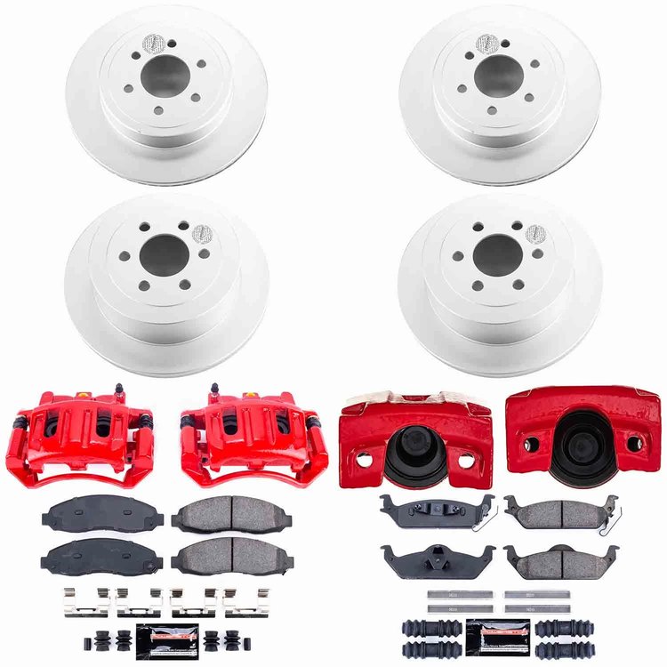 Z23 Daily Driver Premium Carbon-Fiber Ceramic Pad, Fully Coated Rotor, and Powder Coated Caliper Kit for 2003-2004 Dodge Dakota