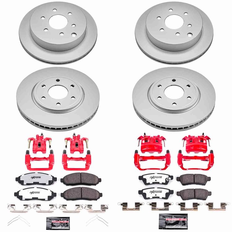 Z36 Truck and Tow Premium Carbon-Fiber Ceramic Pad, Fully Coated Rotor, and Powder Coated Caliper Kit for 2009-2012 Suzuki