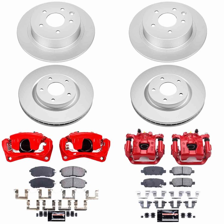 Z23 Daily Driver Premium Carbon-Fiber Ceramic Pad, Fully Coated Rotor, and Powder Coated Caliper Kit for 2007-2012 Nissan Sentra