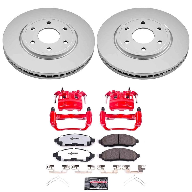 Z36 Truck and Tow Premium Carbon-Fiber Ceramic Pad, Fully Coated Rotor, and Powder Coated Caliper Kit for 2009-2012 Suzuki