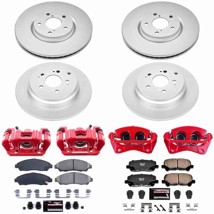 Z23 Daily Driver Premium Carbon-Fiber Ceramic Pad, Fully Coated Rotor, and Powder Coated Caliper Kit for 2012-2015 Honda Pilot
