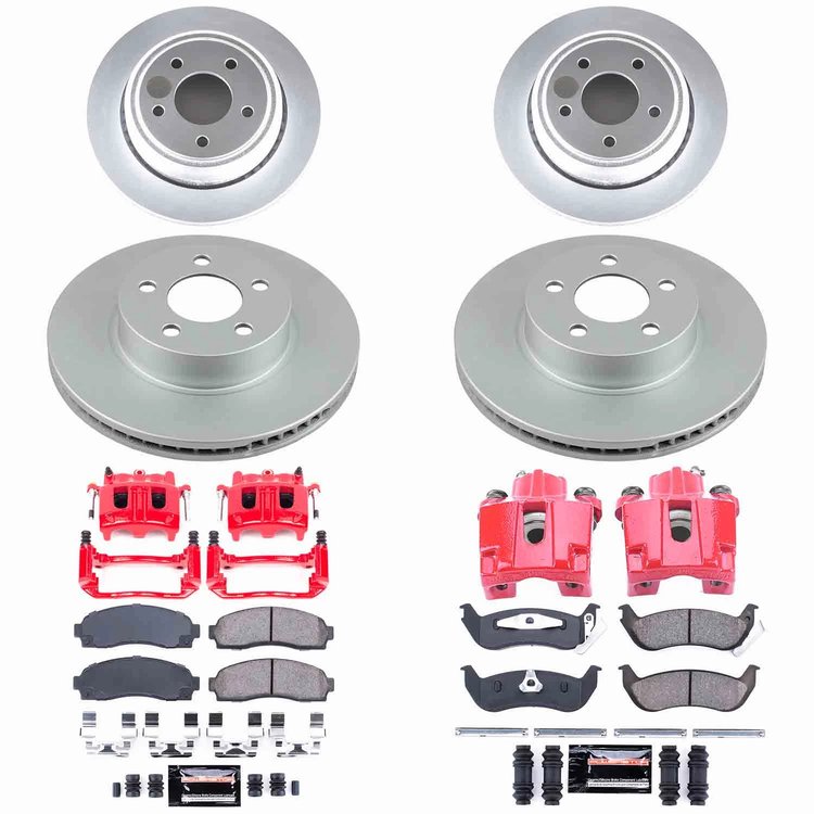 Z23 Daily Driver Premium Carbon-Fiber Ceramic Pad, Fully Coated Rotor, and Powder Coated Caliper Kit for 2010-2011 Ford Ranger