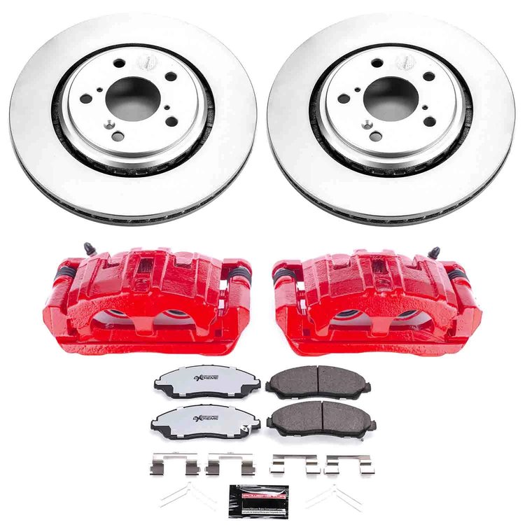Z36 Truck and Tow Premium Carbon-Fiber Ceramic Pad, Fully Coated Rotor, and Powder Coated Caliper Kit for 2017-2019 Acura MDX