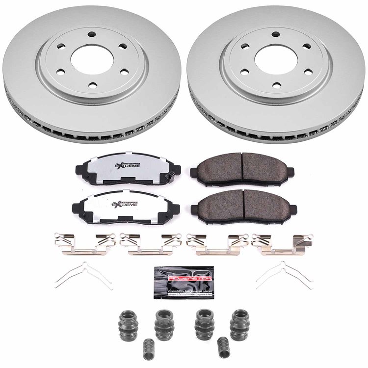 Z36 Truck & Tow Premium Carbon-Fiber Ceramic Brake Pad and Fully Coated Rotor Kit for 2005-2015 Nissan Frontier