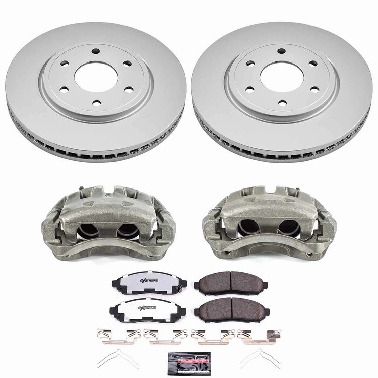 Z36 Truck and Tow Premium Carbon-Fiber Ceramic Pad, Fully Coated Rotor, and Caliper Kit for 2005-2015 Nissan Frontier