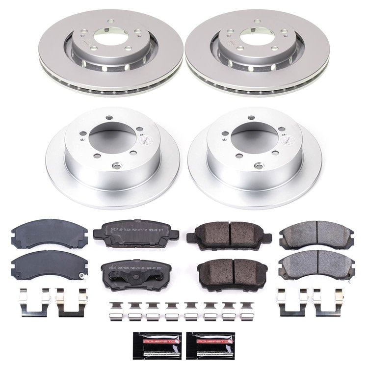 CRK4018 Genuine Geomet Coated Rotor & Low-Dust Ceramic Brake Pad Kit