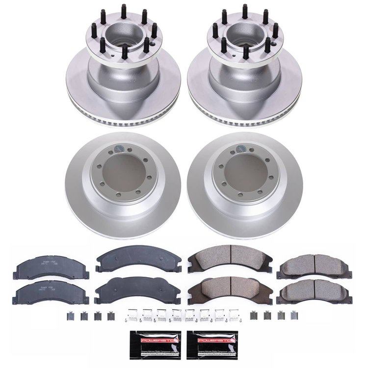 CRK4132 Genuine Geomet Coated Rotor & Low-Dust Ceramic Brake Pad Kit