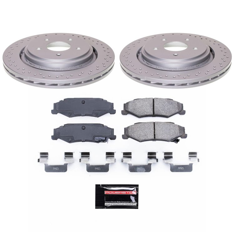 CRK5159 Genuine Geomet Coated Rotor & Low-Dust Ceramic Brake Pad Kit