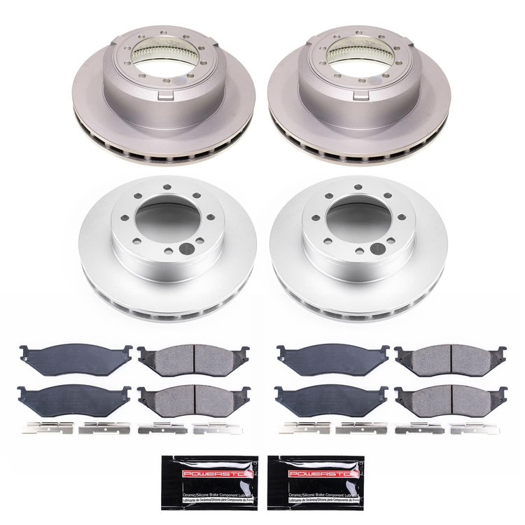 CRK6408 Genuine Geomet Coated Rotor & Low-Dust Ceramic Brake Pad Kit