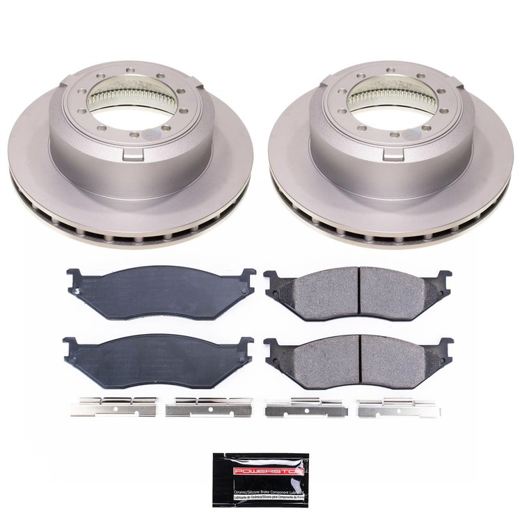 CRK6410 Genuine Geomet Coated Rotor & Low-Dust Ceramic Brake Pad Kit