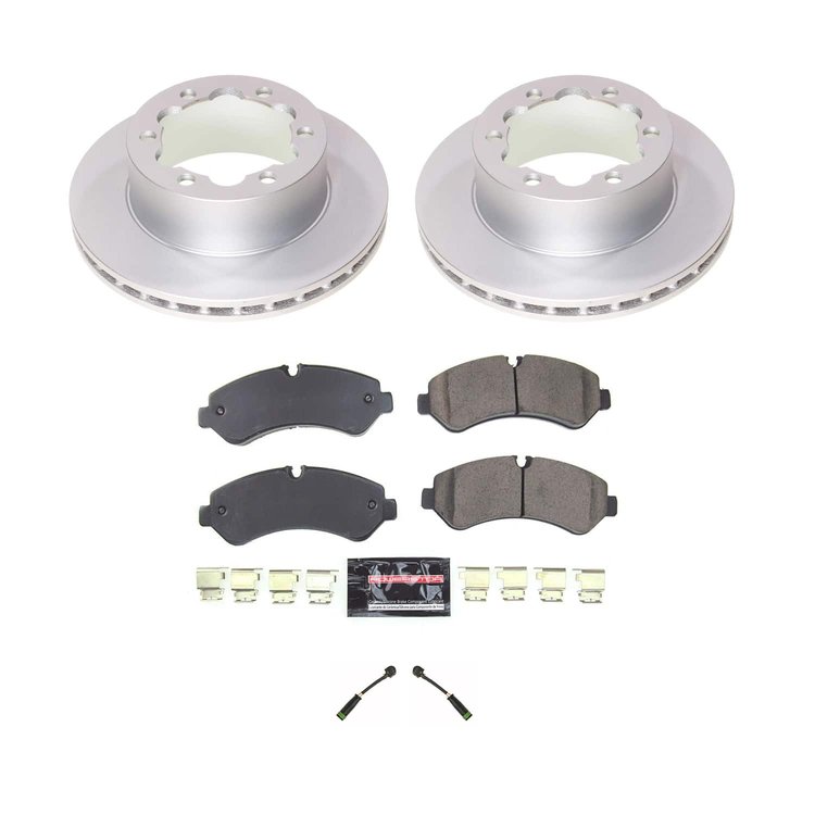 CRK8450 Genuine Geomet Coated Rotor & Carbon-Fiber Ceramic Brake Pad Kit