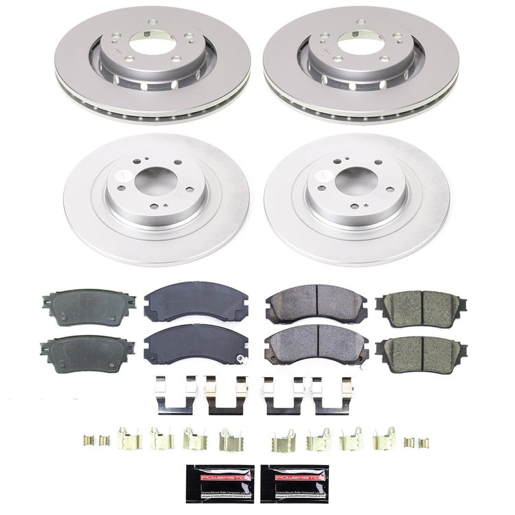 CRK8609 Genuine Geomet Coated Rotor & Low-Dust Ceramic Brake Pad Kit