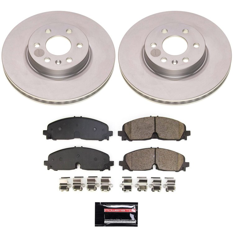 CRK8741 Genuine Geomet Coated Rotor & Low-Dust Ceramic Brake Pad Kit