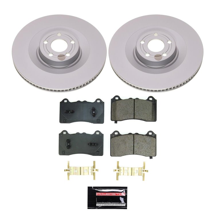 CRK8745 Genuine Geomet Coated Rotor & Low-Dust Ceramic Brake Pad Kit