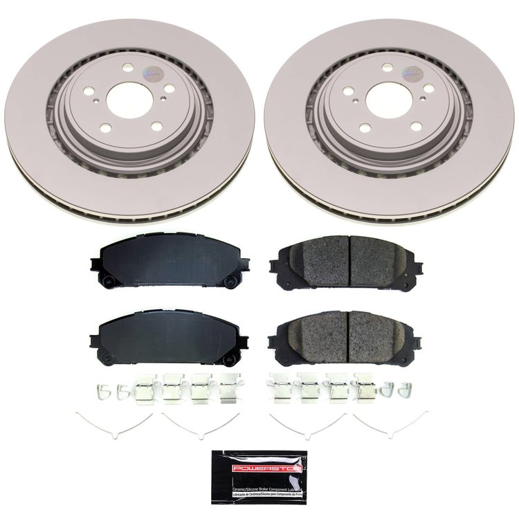 CRK8753 Genuine Geomet Coated Rotor & Low-Dust Ceramic Brake Pad Kit