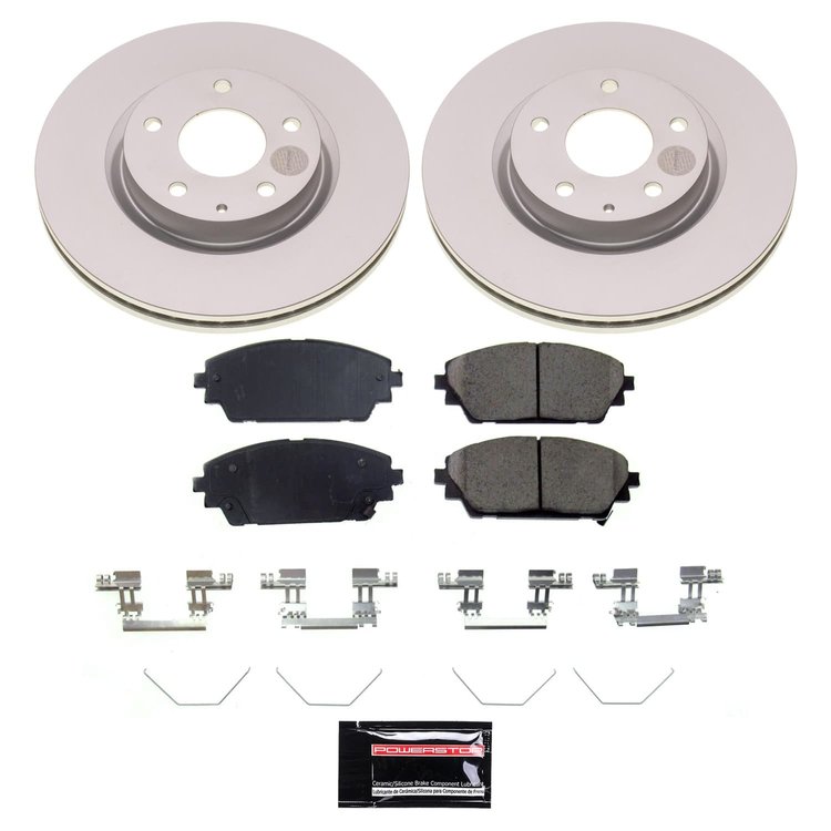CRK8754 Genuine Geomet Coated Rotor & Low-Dust Ceramic Brake Pad Kit