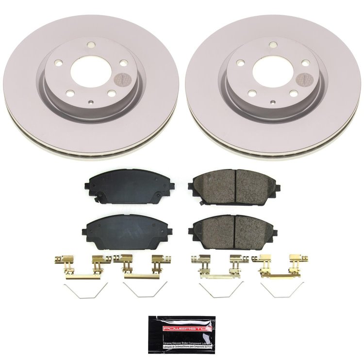 CRK8755 Genuine Geomet Coated Rotor & Low-Dust Ceramic Brake Pad Kit