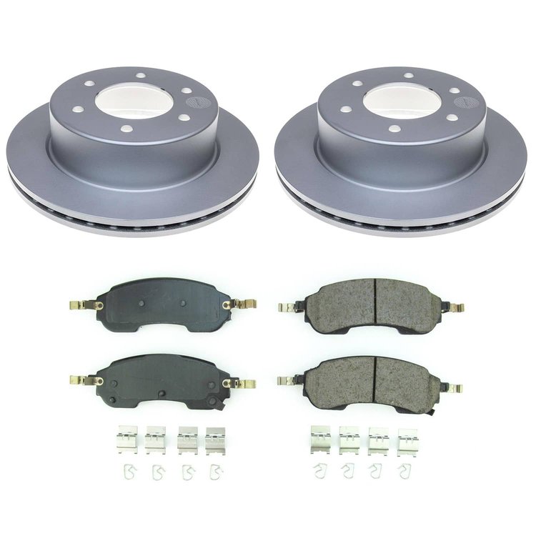 CRK8763 Genuine Geomet Coated Rotor & Low-Dust Ceramic Brake Pad Kit