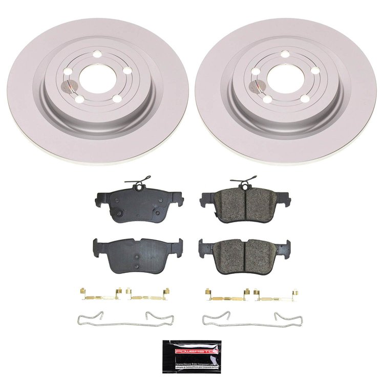CRK8766 Genuine Geomet Coated Rotor & Low-Dust Ceramic Brake Pad Kit