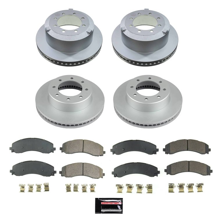 CRK8792 Genuine Geomet Coated Rotor & Low-Dust Ceramic Brake Pad Kit