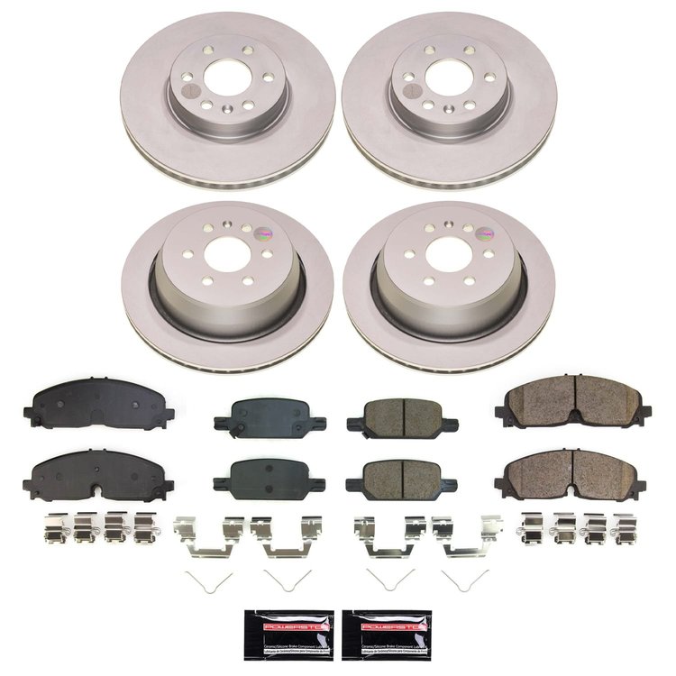 CRK8797 Genuine Geomet Coated Rotor & Low-Dust Ceramic Brake Pad Kit