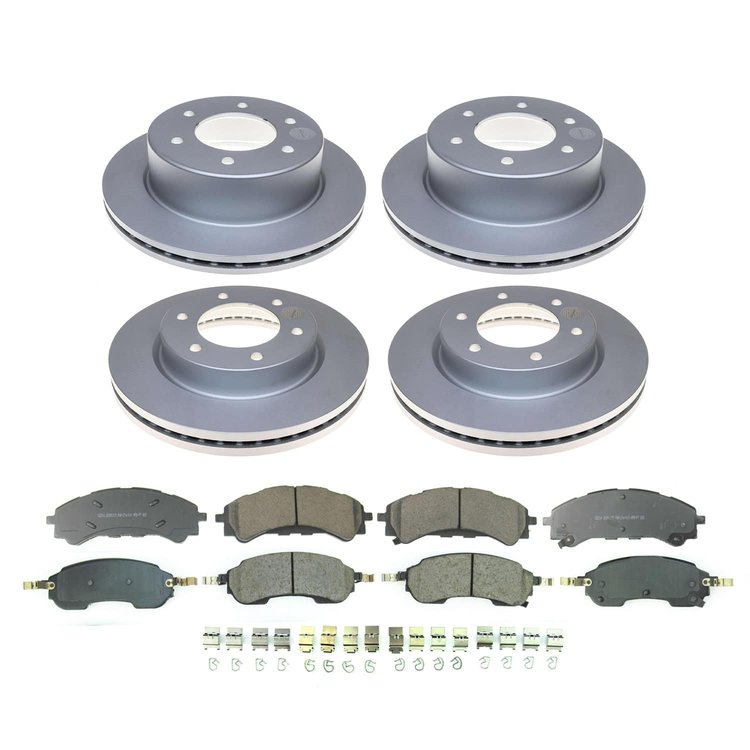 CRK8802 Genuine Geomet Coated Rotor & Low-Dust Ceramic Brake Pad Kit