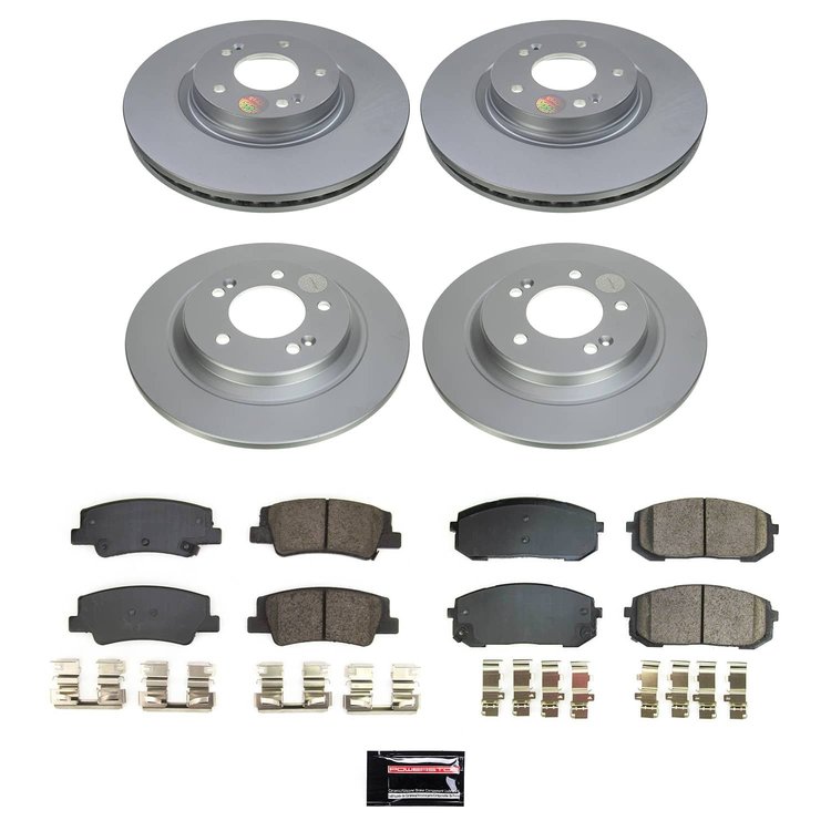 CRK8809 Genuine Geomet Coated Rotor & Low-Dust Ceramic Brake Pad Kit