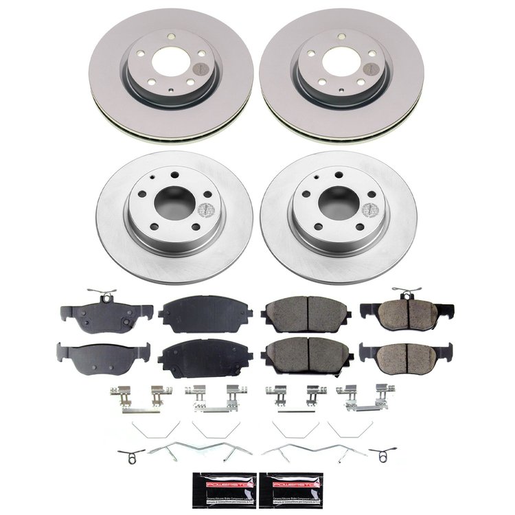 CRK8813 Genuine Geomet Coated Rotor & Low-Dust Ceramic Brake Pad Kit