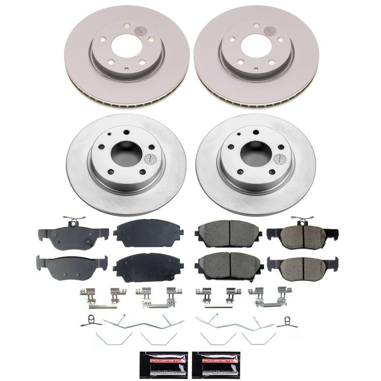 CRK8814 Genuine Geomet Coated Rotor & Low-Dust Ceramic Brake Pad Kit