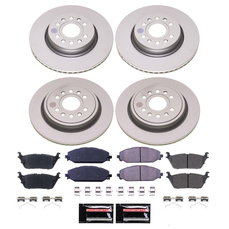 CRK8902 Genuine Geomet Coated Rotor & Low-Dust Ceramic Brake Pad Kit
