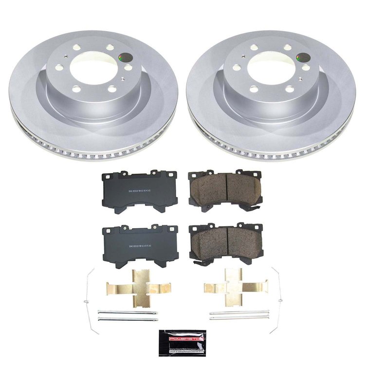 CRK8932 Genuine Geomet Coated Rotor & Low-Dust Ceramic Brake Pad Kit