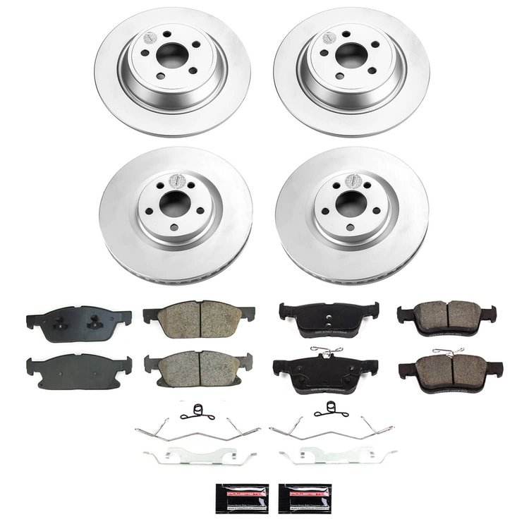 CRK8976 Genuine Geomet Coated Rotor & Low-Dust Ceramic Brake Pad Kit