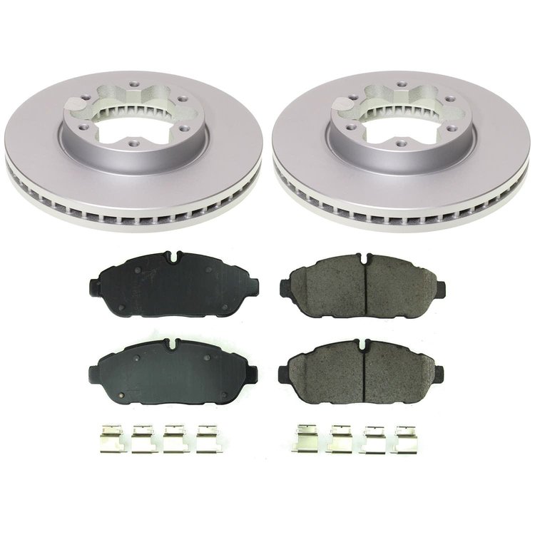 CRK8980 Genuine Geomet Coated Rotor & Low-Dust Ceramic Brake Pad Kit