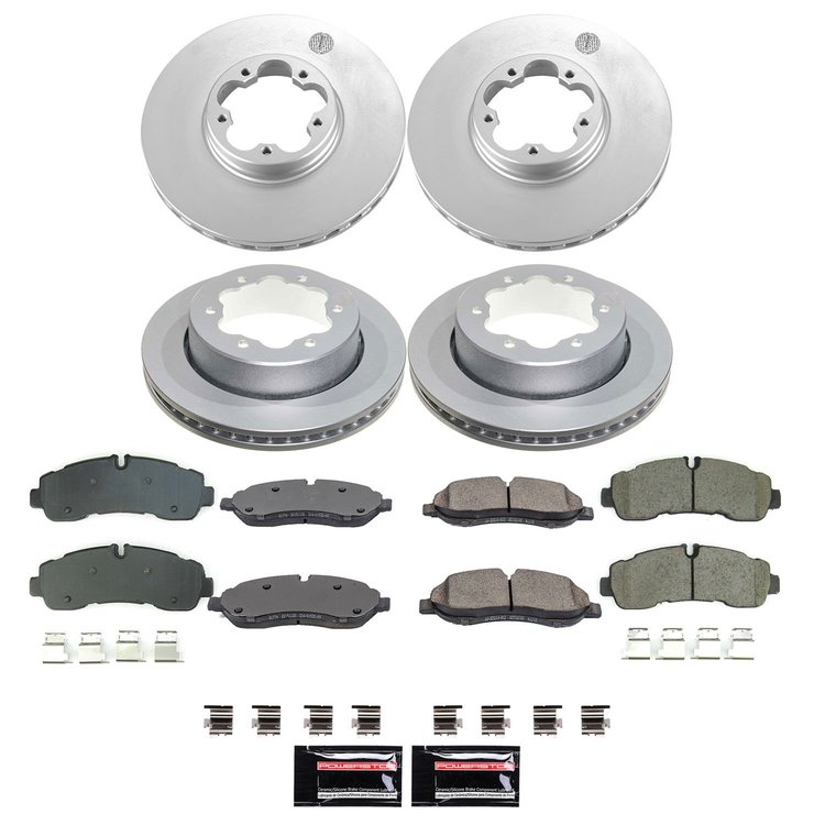 CRK8982 Genuine Geomet Coated Rotor & Low-Dust Ceramic Brake Pad Kit
