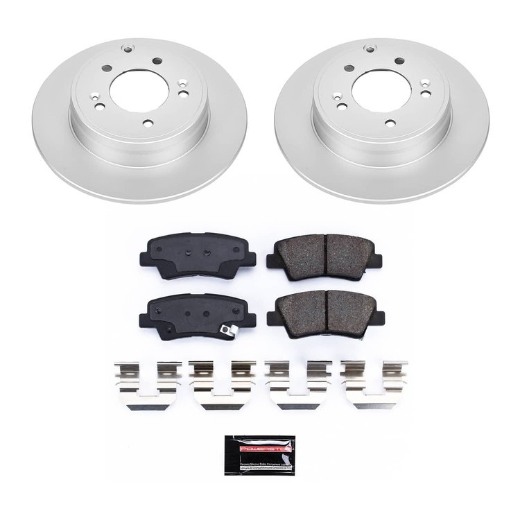 CRK9060 Genuine Geomet Coated Rotor & Low-Dust Ceramic Brake Pad Kit