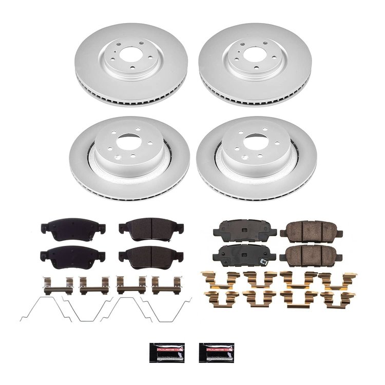 CRK9063 Genuine Geomet Coated Rotor & Low-Dust Ceramic Brake Pad Kit