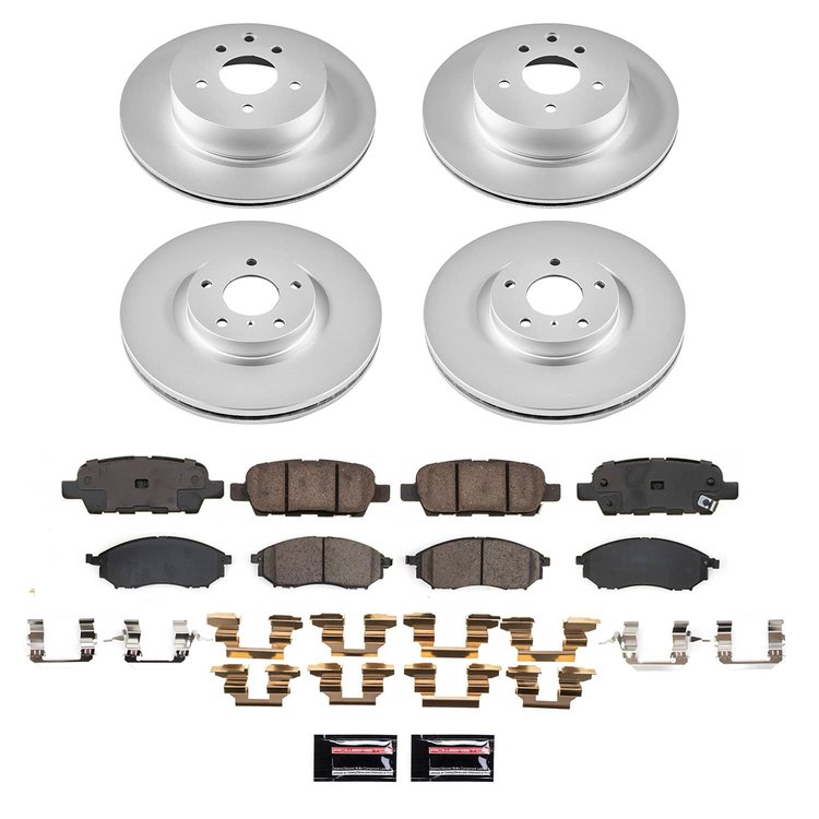 CRK9065 Genuine Geomet Coated Rotor & Low-Dust Ceramic Brake Pad Kit