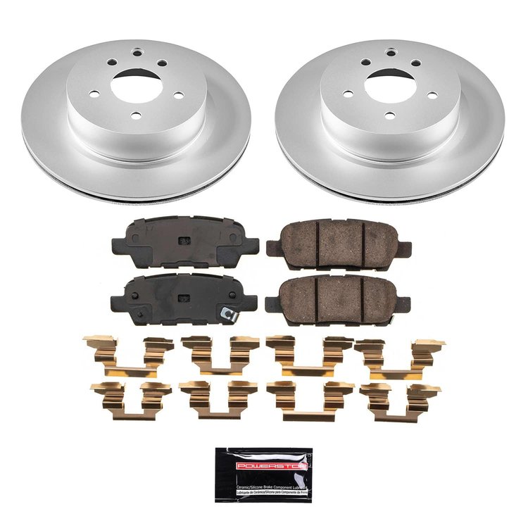 CRK9074 Genuine Geomet Coated Rotor & Low-Dust Ceramic Brake Pad Kit