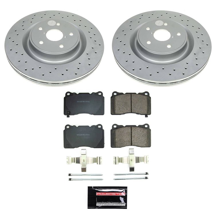 CRK9080 Genuine Geomet Coated Rotor & Low-Dust Ceramic Brake Pad Kit