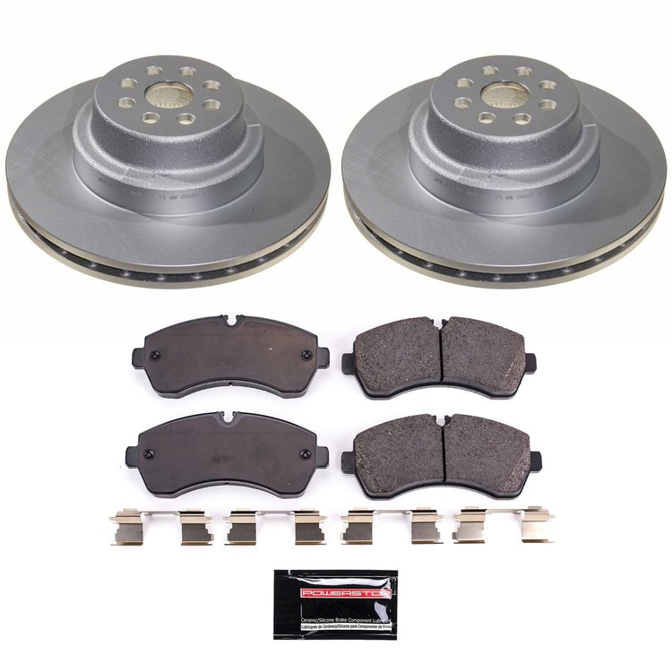 CRK9082 Genuine Geomet Coated Rotor & Low-Dust Ceramic Brake Pad Kit