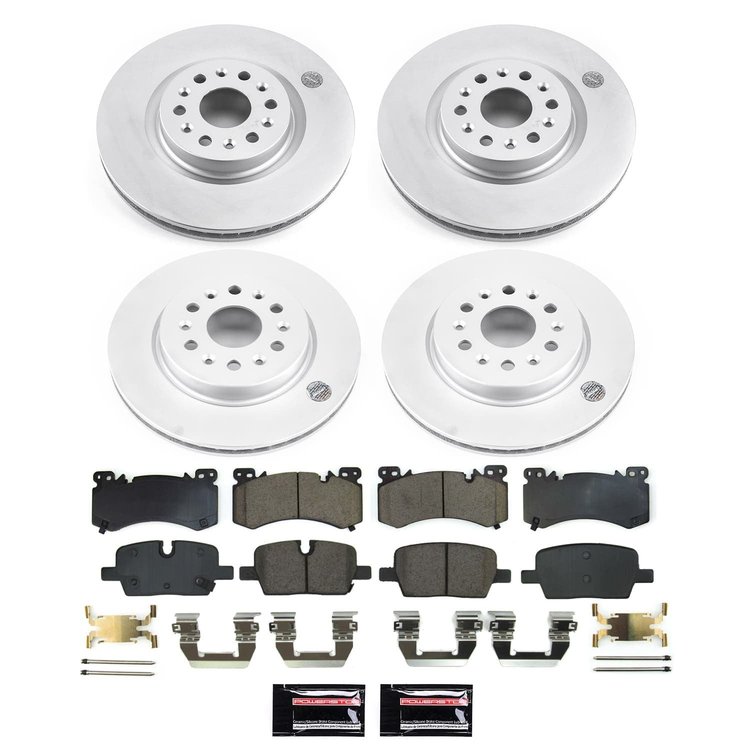 CRK9092 Genuine Geomet Coated Rotor & Low-Dust Ceramic Brake Pad Kit
