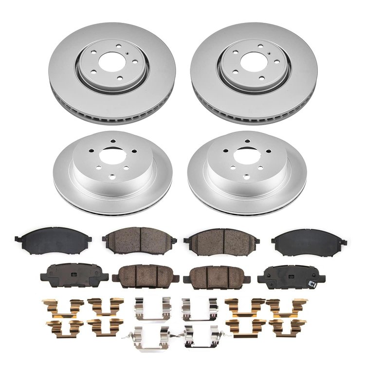 CRK9135 Genuine Geomet Coated Rotor & Low-Dust Ceramic Brake Pad Kit